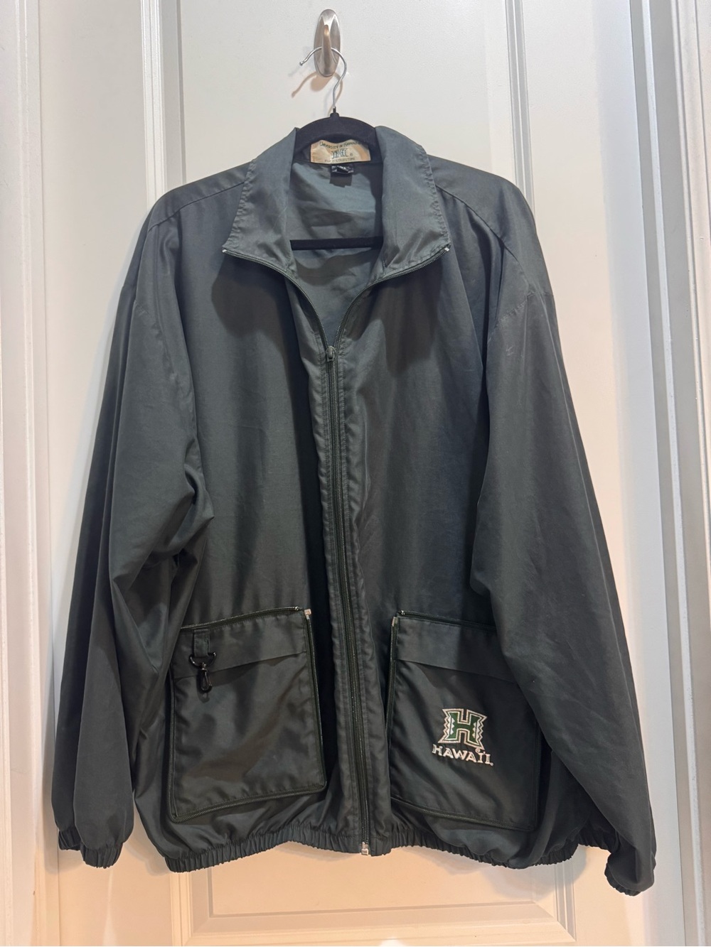University Of Hawaii Packable Windbreaker Jacket XL Green Full Zip